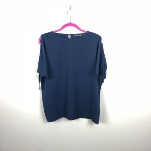 Women’s solid navy blouse